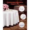 White Round Tablecloths 10 Pack, 132 Inches in Diameter, Stain- & Wrinkle- Resistant, Machine Washable Table Clothes